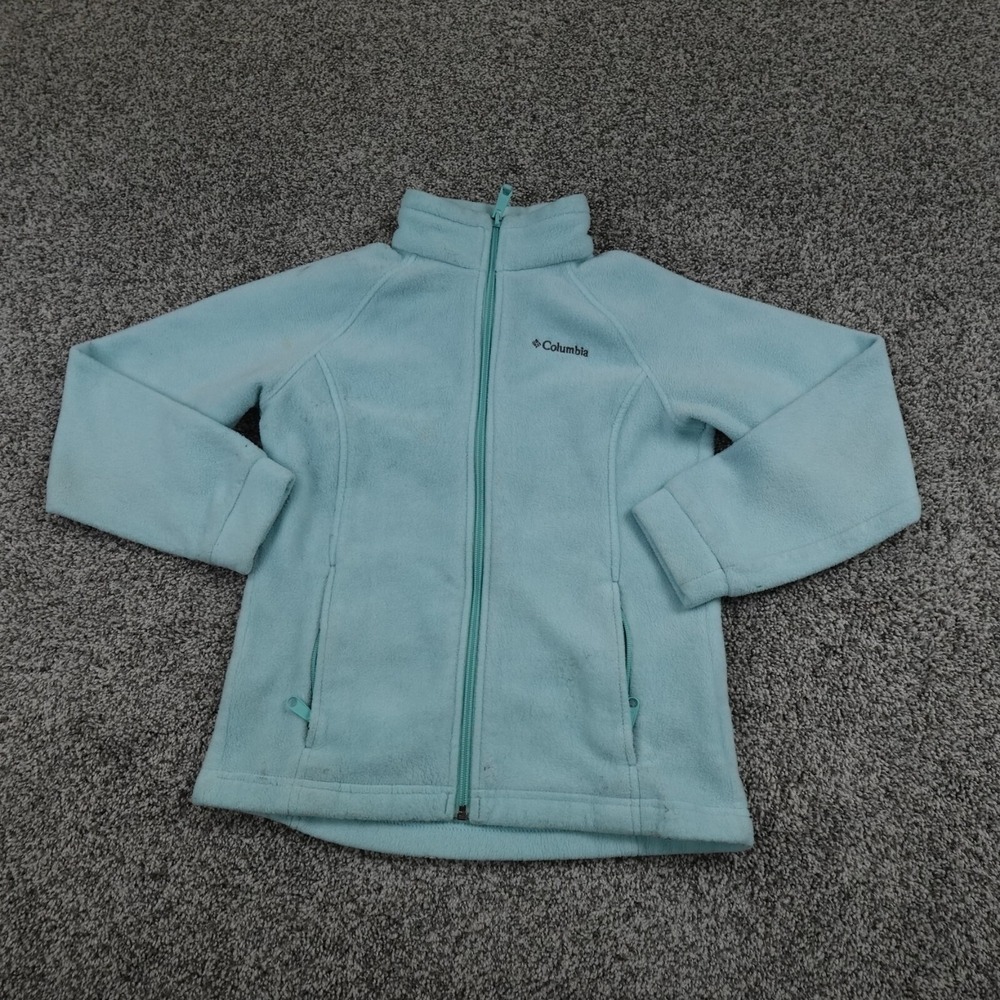 Columbia Sweater Girls Medium 10-12 Blue Outdoor Zip Sweatshirt‎ Casual Preppy